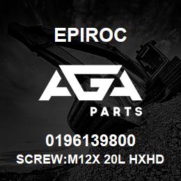 0196139800 Epiroc SCREW:M12X 20L HXHD SOC SET CU | AGA Parts