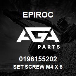 0196155202 Epiroc SET SCREW M4 X 8 | AGA Parts