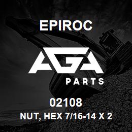 02108 Epiroc NUT, HEX 7/16-14 X 27/64 | AGA Parts