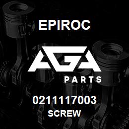 0211117003 Epiroc SCREW | AGA Parts