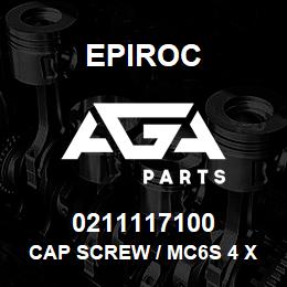 0211117100 Epiroc CAP SCREW / MC6S 4 X 12 12.9 | AGA Parts