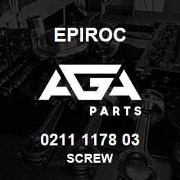 0211 1178 03 Epiroc SCREW | AGA Parts