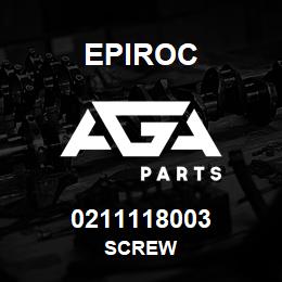 0211118003 Epiroc SCREW | AGA Parts