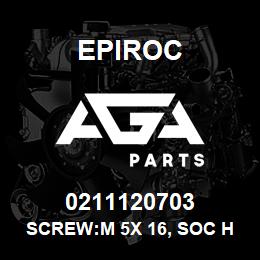 0211120703 Epiroc SCREW:M 5X 16, SOC HD CAP, ZN PL | AGA Parts