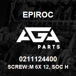 0211124400 Epiroc SCREW:M 6X 12, SOC HD, CAP, STL | AGA Parts