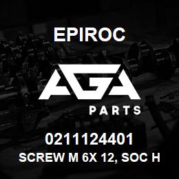 0211124401 Epiroc SCREW M 6X 12, SOC HD CAP, ISO | AGA Parts