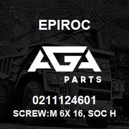 0211124601 Epiroc SCREW:M 6X 16, SOC HD CAP, ISO | AGA Parts