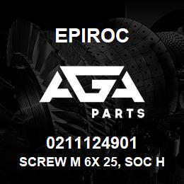 0211124901 Epiroc SCREW M 6X 25, SOC HD CAP, ISO | AGA Parts