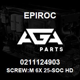 0211124903 Epiroc SCREW:M 6X 25-SOC HD CAP, ZN P | AGA Parts