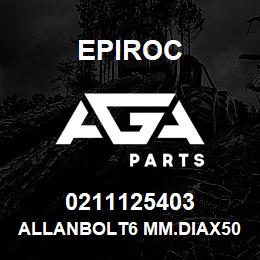 0211125403 Epiroc ALLANBOLT6 MM.DIAX50 MM. | AGA Parts