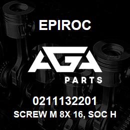 0211132201 Epiroc SCREW M 8X 16, SOC HD CAP, ISO | AGA Parts