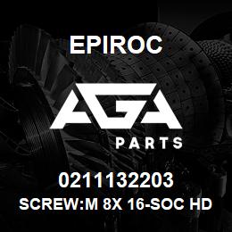 0211132203 Epiroc SCREW:M 8X 16-SOC HD CAP, STL | AGA Parts