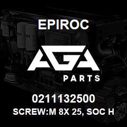 0211132500 Epiroc SCREW:M 8X 25, SOC HD, STL 12.9 | AGA Parts