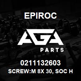 0211132603 Epiroc SCREW:M 8X 30, SOC HD CAP, ZN PL | AGA Parts