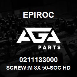 0211133000 Epiroc SCREW:M 8X 50-SOC HD, STL 12.9 | AGA Parts