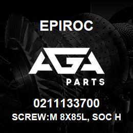 0211133700 Epiroc SCREW:M 8X85L, SOC HD, CAP STL | AGA Parts