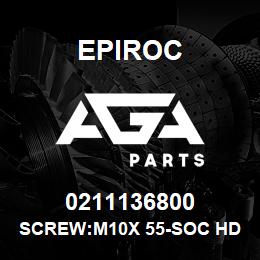 0211136800 Epiroc SCREW:M10X 55-SOC HD, STL 12.9 | AGA Parts