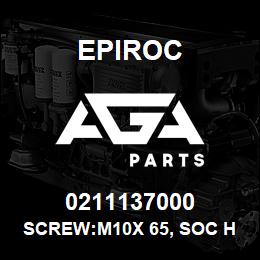 0211137000 Epiroc SCREW:M10X 65, SOC HD CAP, STL | AGA Parts