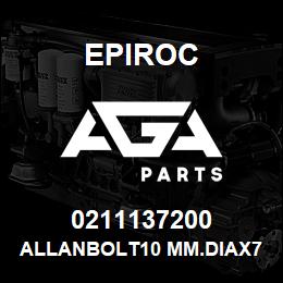 0211137200 Epiroc ALLANBOLT10 MM.DIAX75M | AGA Parts