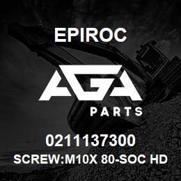 0211137300 Epiroc SCREW:M10X 80-SOC HD, STL 12.9 | AGA Parts