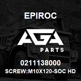 0211138000 Epiroc SCREW:M10X120-SOC HD CAP, STL | AGA Parts