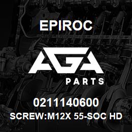 0211140600 Epiroc SCREW:M12X 55-SOC HD, STL 12. | AGA Parts