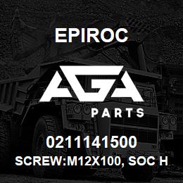 0211141500 Epiroc SCREW:M12X100, SOC HD, STL 12.9 | AGA Parts