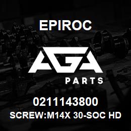 0211143800 Epiroc SCREW:M14X 30-SOC HD CAP, STL | AGA Parts