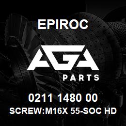 0211 1480 00 Epiroc SCREW:M16X 55-SOC HD CAP, STL | AGA Parts