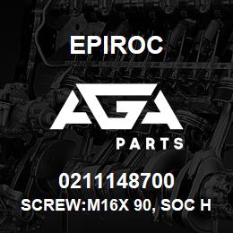 0211148700 Epiroc SCREW:M16X 90, SOC HD CAP, STL | AGA Parts