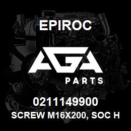 0211149900 Epiroc SCREW M16X200, SOC HD CAP, STL | AGA Parts