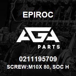 0211195709 Epiroc SCREW:M10X 80, SOC HD CAP, STL | AGA Parts