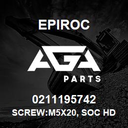 0211195742 Epiroc SCREW:M5X20, SOC HD CAP | AGA Parts