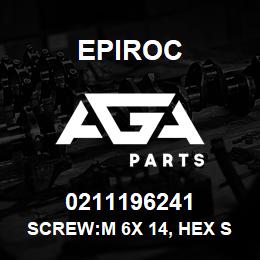 0211196241 Epiroc SCREW:M 6X 14, HEX SOC HD, CAPS | AGA Parts