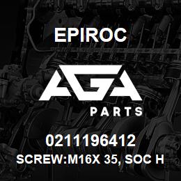 0211196412 Epiroc SCREW:M16X 35, SOC HD CAP | AGA Parts