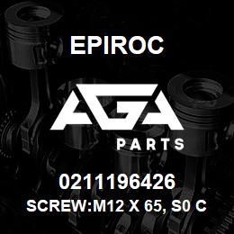 0211196426 Epiroc SCREW:M12 X 65, S0 C.HD, 12.9 DACH | AGA Parts