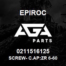 0211516125 Epiroc SCREW- C.AP:ZR 6-60 ASME | AGA Parts