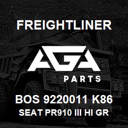 BOS 9220011 K86 Freightliner SEAT PR910 III HI GRY TITAN R&L ARM DSC | AGA Parts