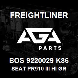 BOS 9220029 K86 Freightliner SEAT PR910 III HI GRY TITAN R&L ARM DSC | AGA Parts