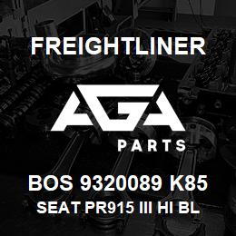 BOS 9320089 K85 Freightliner SEAT PR915 III HI BLK TITAN R&L ARM BEL | AGA Parts