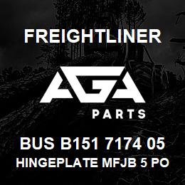 BUS B151 7174 05 Freightliner HINGEPLATE MFJB 5 POSITION RED | AGA Parts