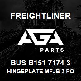 BUS B151 7174 3 Freightliner HINGEPLATE MFJB 3 POS RED | AGA Parts