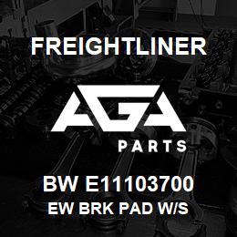 BW E11103700 Freightliner EW BRK PAD W/S | AGA Parts