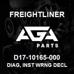 D17-10165-000 Freightliner DIAG, INST WRNG DECL | AGA Parts