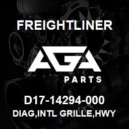 D17-14294-000 Freightliner DIAG,INTL GRILLE,HWY | AGA Parts