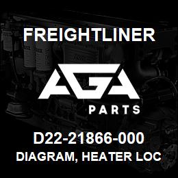 D22-21866-000 Freightliner DIAGRAM, HEATER LOC | AGA Parts