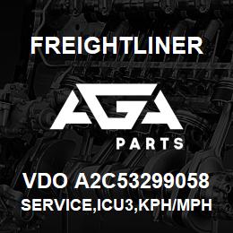 VDO A2C53299058 Freightliner SERVICE,ICU3,KPH/MPH,NO TRAN INSTRUMENT | AGA Parts