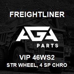 VIP 46WS2 Freightliner STR WHEEL, 4 SP CHROME W/BLK LTHR WRAP | AGA Parts