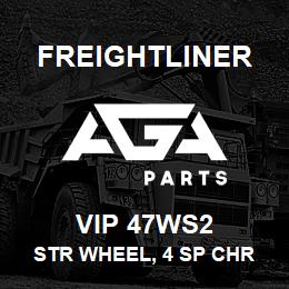 VIP 47WS2 Freightliner STR WHEEL, 4 SP CHR W/ BLK URETHANE RIM | AGA Parts