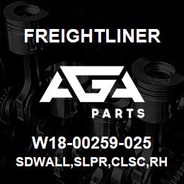 W18-00259-025 Freightliner SDWALL,SLPR,CLSC,RH | AGA Parts